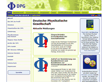 Tablet Screenshot of dpg-physik.de